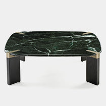 Prada Green Marble Rectangle Coffee Table, Modern Luxury Living Room Furniture.