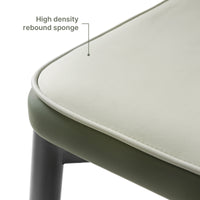 Ember, Upholstered Dining Side Chair Set of 2, Gray & Bottle Green