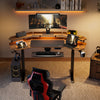 Aero Pro Wing-Shaped Standing Desk (72"x23") - Walnut