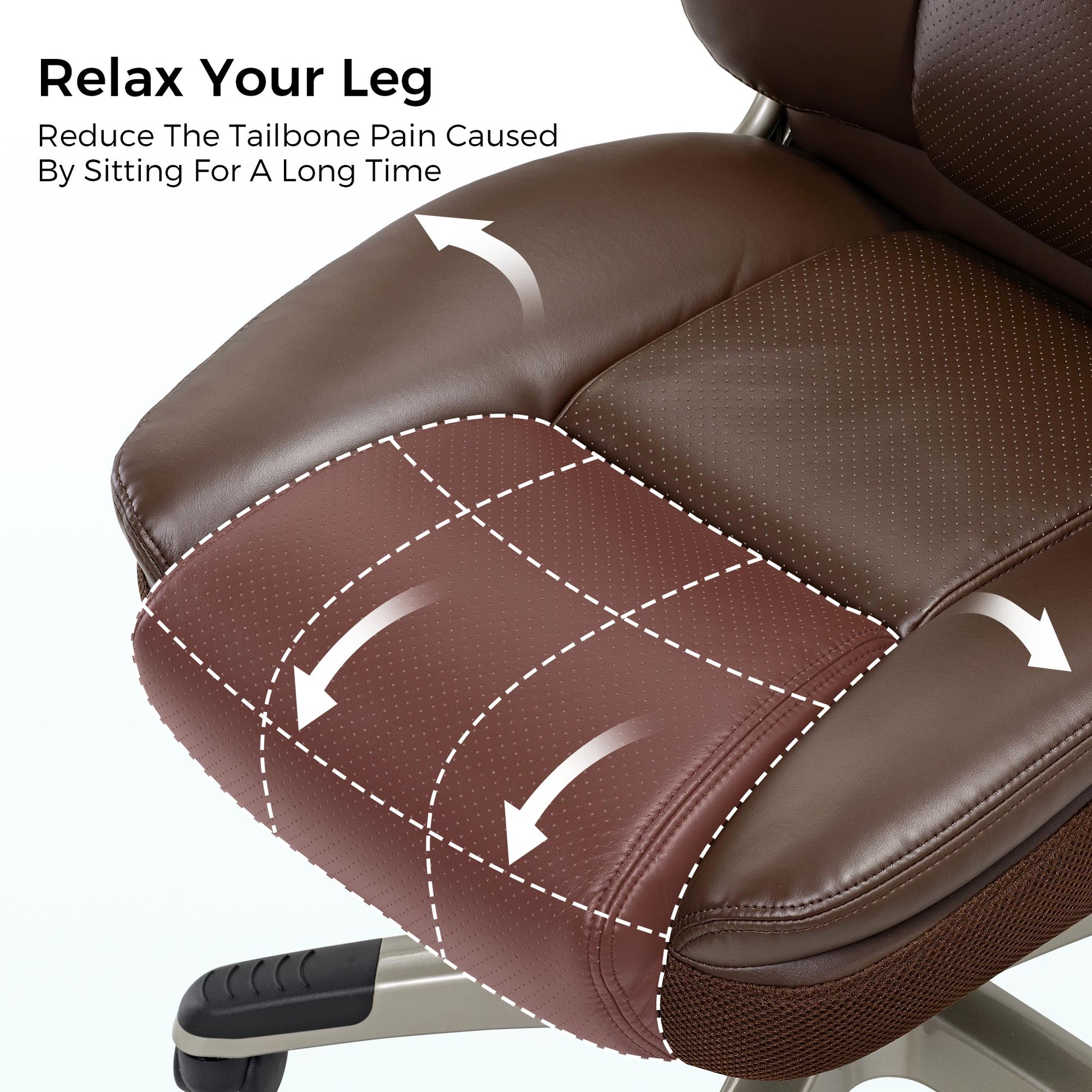 Galene, Home Office Chair, Brown, Breathable cushioned PU Leather Fabric, Relax Your Leg, Reduce the Tailbone Pain Caused By Sitting For A Long Time