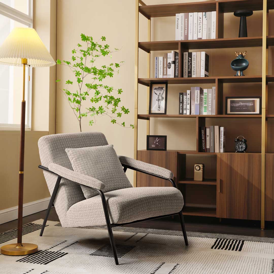 Italian Minimalist Gray Lounge Chair