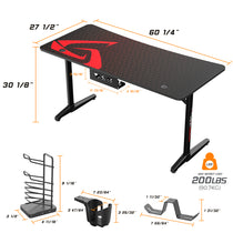 Eureka Ergonomic 60" Curved Gaming Desk  dimension
