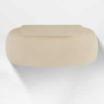 Eureka Ergonomic Opal Oval Executive Standing Desk, Light Beige Finish - Top View.