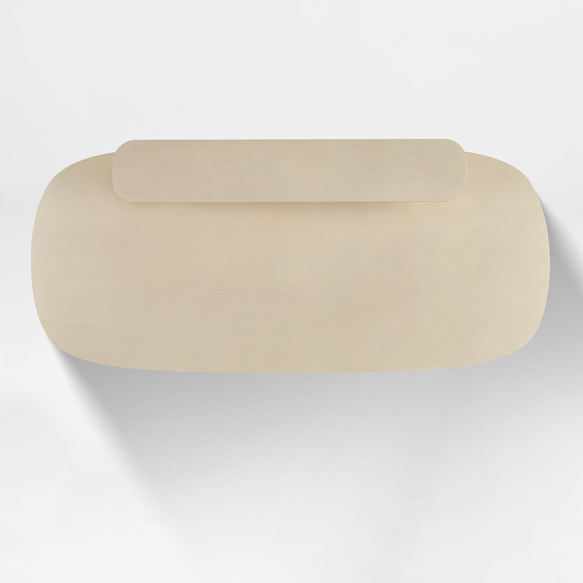 Eureka Ergonomic Opal Oval Executive Standing Desk, Light Beige Finish - Top View.