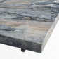 39" Square Marble Coffee Table with Sunken Small Desktop