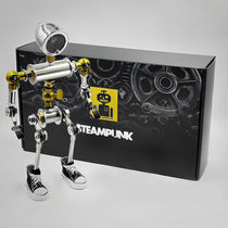 HD-19 Robot-Shaped Cyberpunk Table Lamp Decor With Sneakers, Industrial Design and Steam Punk Box.