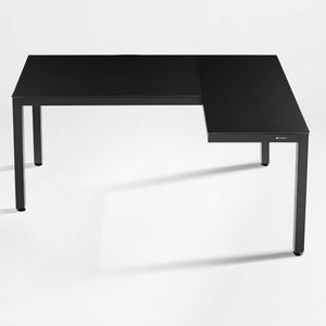 GTG - Wave, L-Shaped Glass LED Gaming Desk (60"x44"）