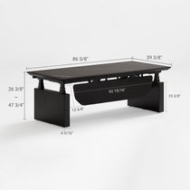 Zen Classic Executive Standing Desk with Cabinets (86"x39")