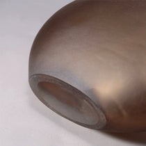 HD-01 Vase in Brown Matte Finish, Close-Up View Showing Oval Opening and Texture.