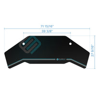 Eureka Ergonomic Aero Desk Mouse Pad Dimensions, Black Gaming Surface With Logo and Cable Hole.