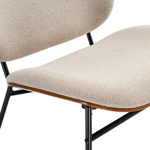 Edie, Walnut Upholstered Lounge Chair Soft Seat Cushion