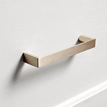 Ark Es 29 White File Cabinet Detail - Brushed Gold Handle On Drawer.