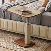Height-Adjustable Saddle Leather C-Shaped Side Table