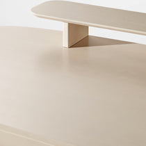 Eureka Ergonomic Opal Oval Executive Standing Desk in Light Beige, Executive Desk Detail.