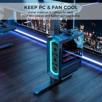 Eureka Ergonomic Cpu Cooler, Metal Design for Better Heat Dissipation, Highlighted By Blue Leds, Gaming Pc With AkıNı Cards.