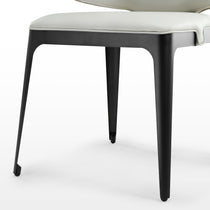 Chateau Dining Chair Detail: Off-White Seat and Black Legs. Modern Dining Furniture.