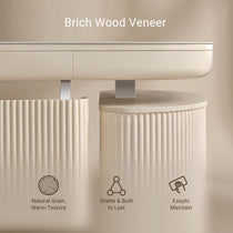 Cream Birch wood veneer Opal modesty panel featuring natural grain, warm texture, and easy maintenance.