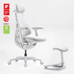 LiberNovo Omni Dynamic Ergonomic Office Chair with StepSync Footrest Glacier White
