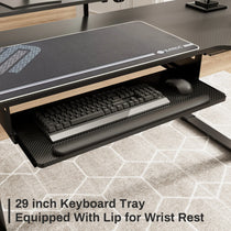 Eureka Ergonomic L-Shaped Standing Desk With 29-Inch Keyboard Tray and Equipped With Lip for Wrist Rest.