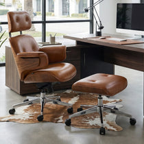 Mathias Leather Executive Chair with Ottoman
