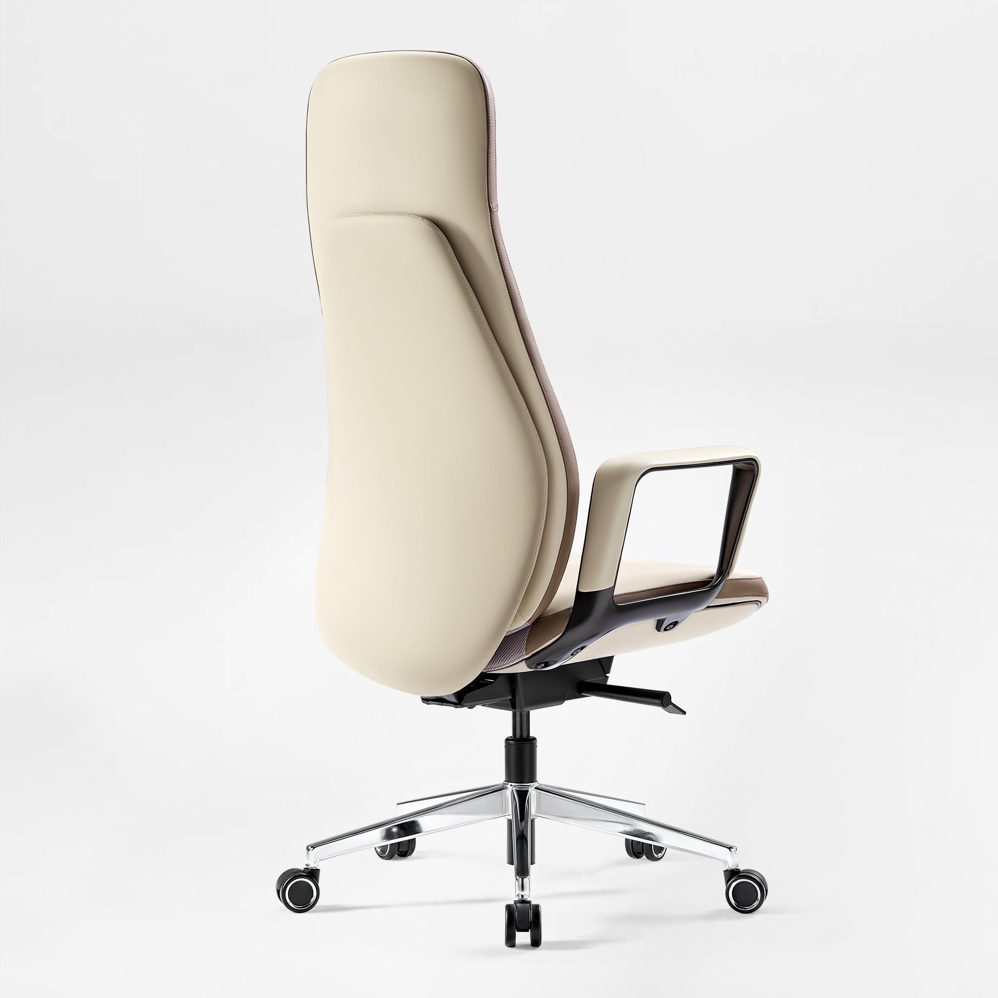 EUREKA ERGONOMIC Alto Leather Desk Chair, Silicone Leather Office Chair with Wheels, High Back Office Chair, Executive Office Chair Comfy for Home & Office, Off-White