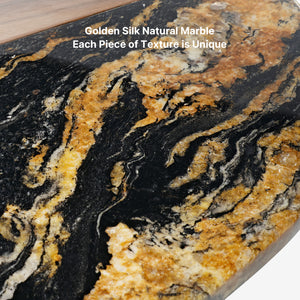 Magma, Natural Marble & Wood Top Office Desk (86"x37")