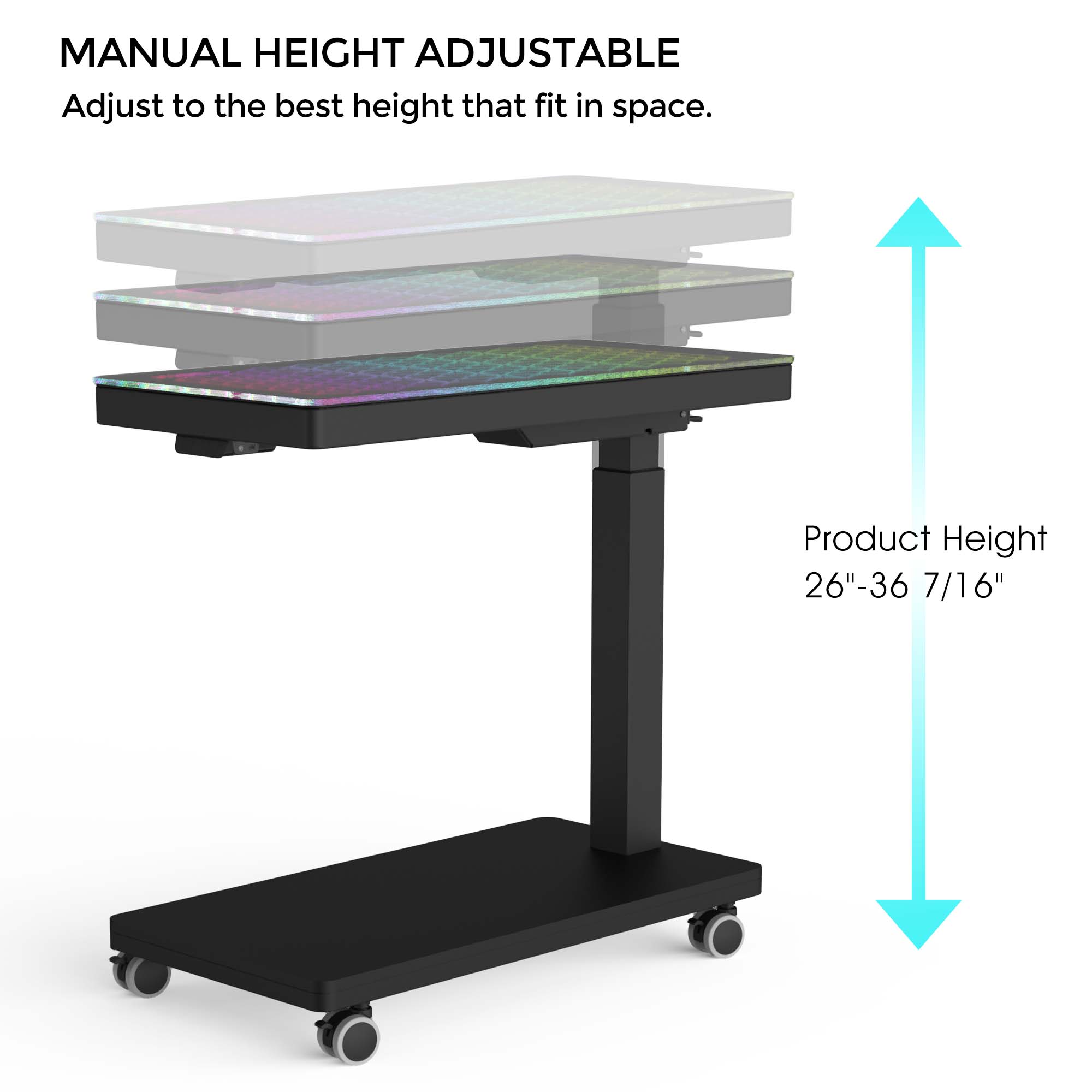 Computer Accessories PC Stand Rolling Cart with Wheels and Mouse Pad