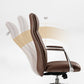 Royal Slim Executive Office Chair Adjustable Backrest, Brown Leather, Ergonomic Design, Adjustable 90°-135° Angle.