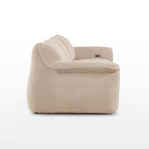 Vero Power Sleeper Sofa in Light Beige Mesh Fabric, Modern Modular Design, Perfect for Living Spaces.
