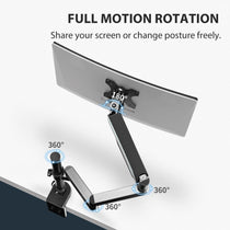 Eureka Ergonomic Monitor Arm With Full Motion Rotation, Allowing Screen Sharing and Posture Adjustment.