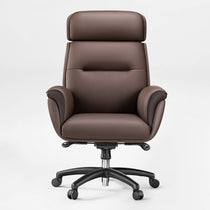 Royal Executive Office Chair - Brown Microfiber Leather, Ergonomic Design.