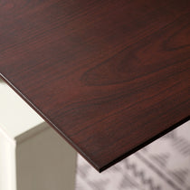 Eureka Ark Es Executive Standing Desk Detail. Mahogany Veneer Top, Modern Office Furniture.