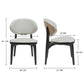 Modern Cane Back Dining Chairs Set of 2, Off-white