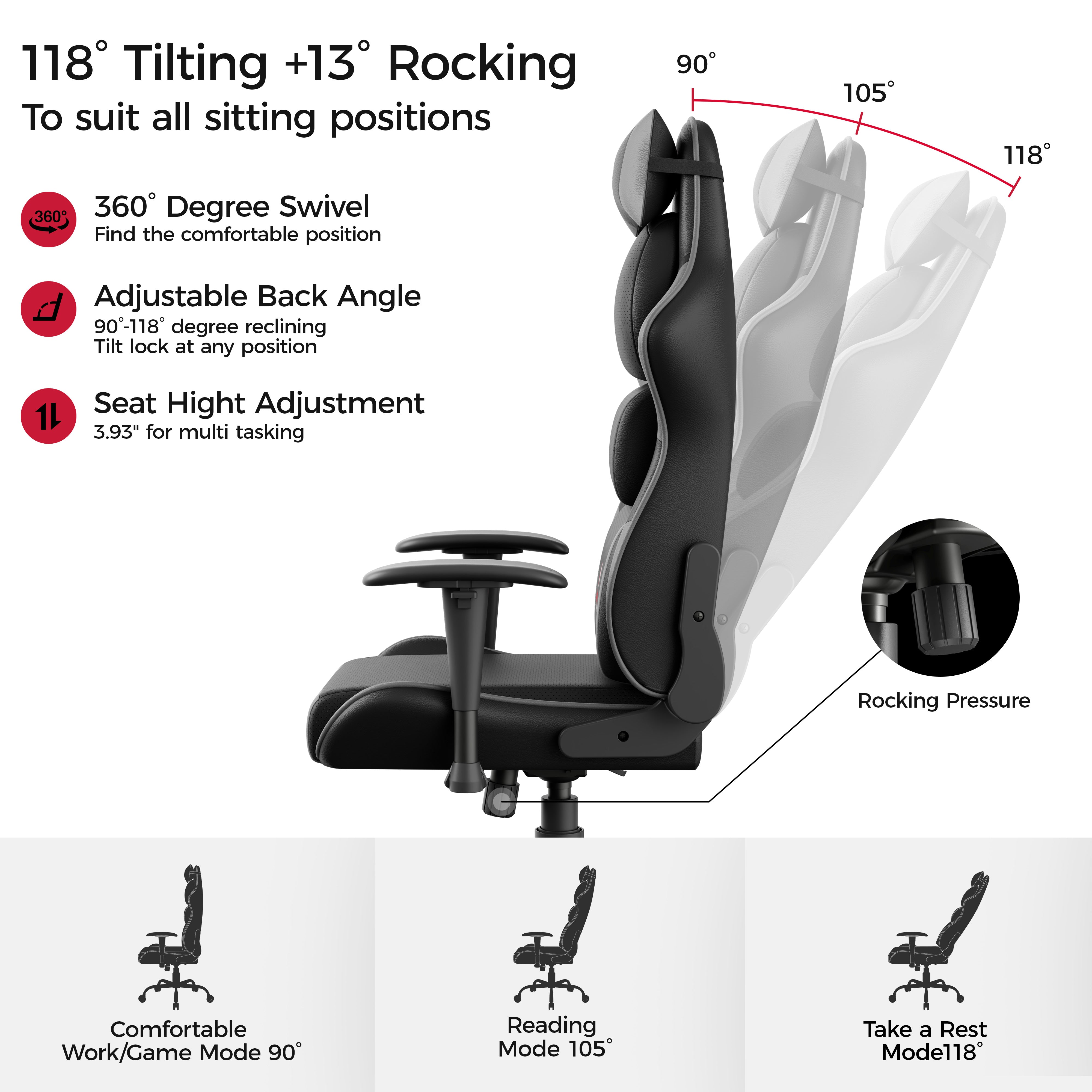 Comfortable ergonomic gaming online chair