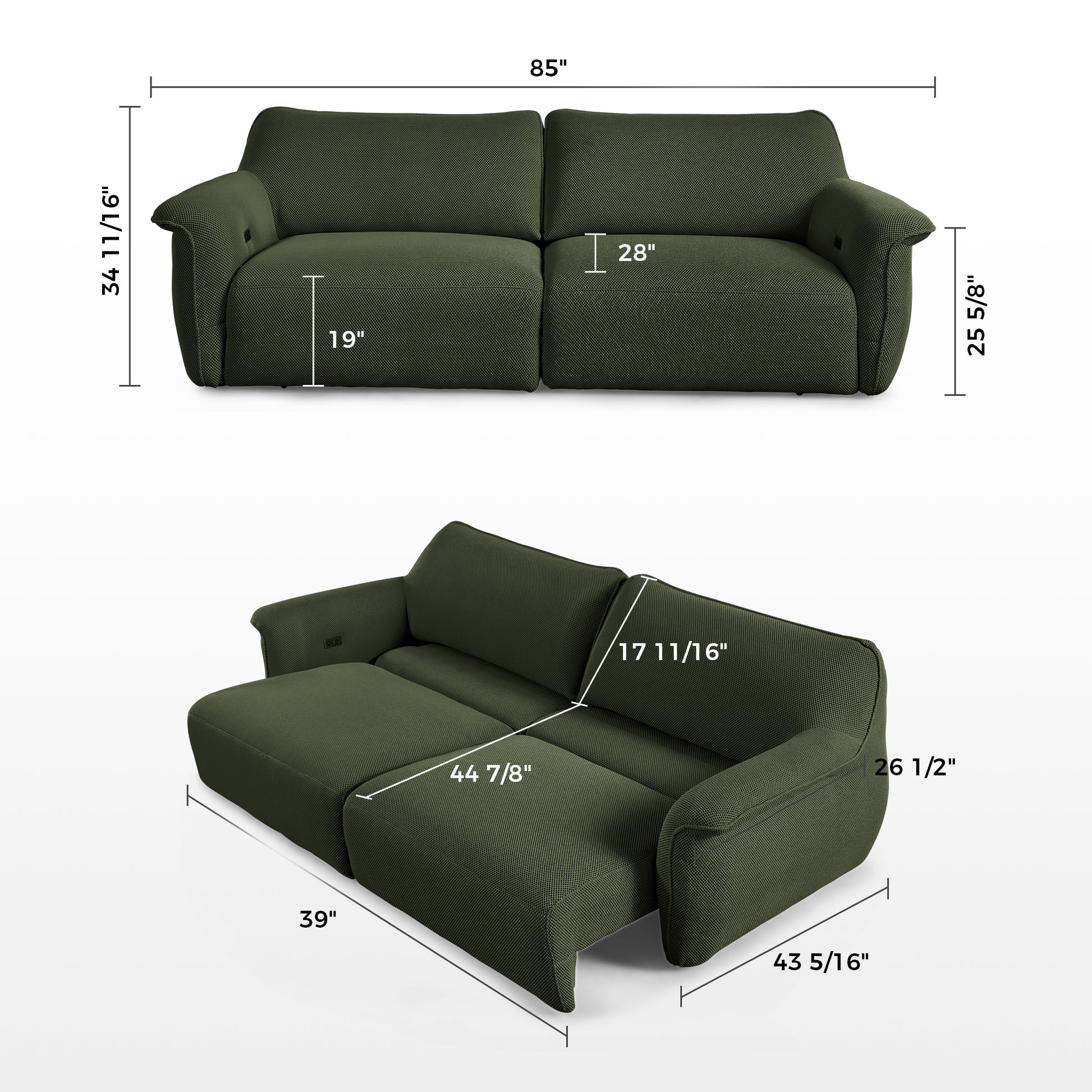 dimension, 2 seater ,Green