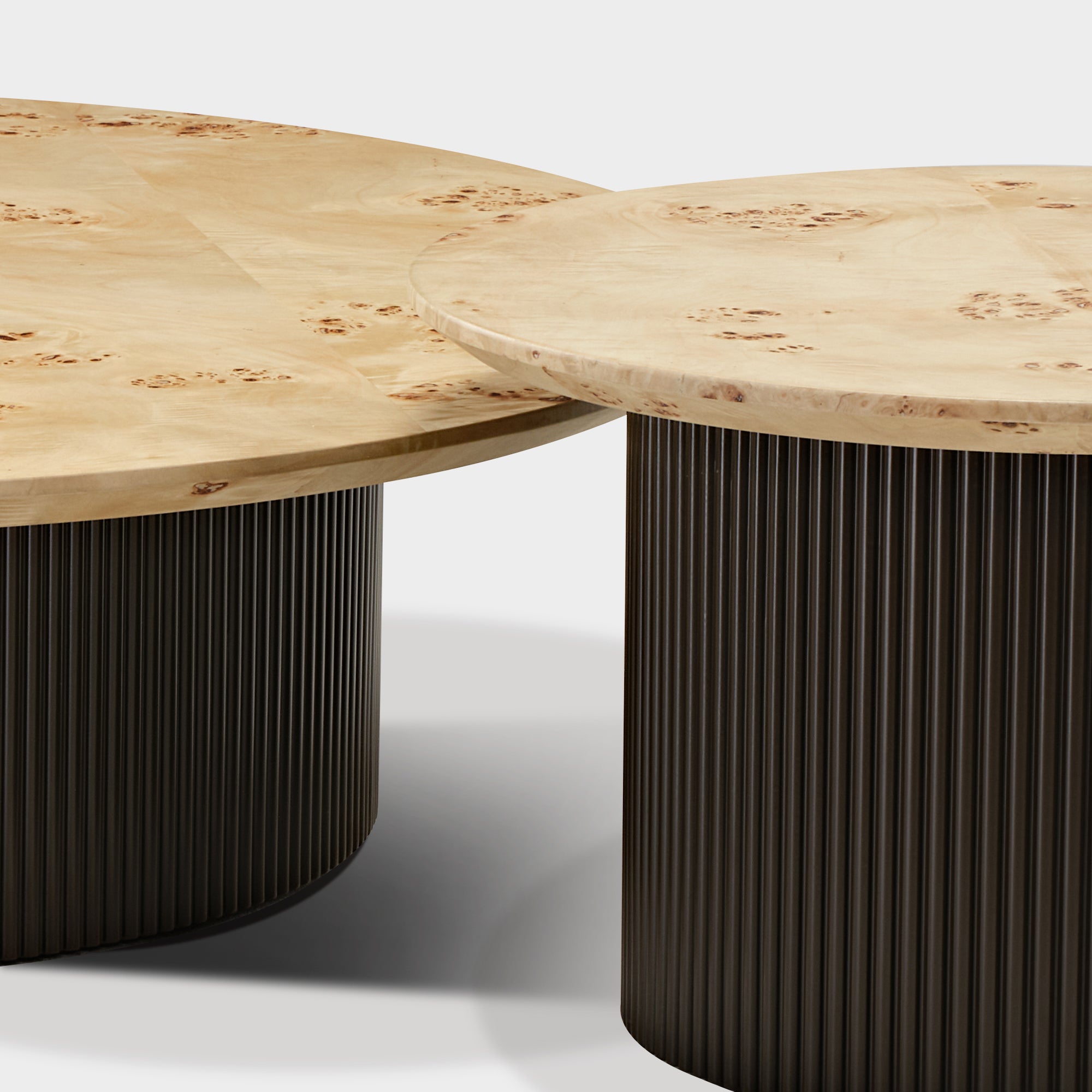Eureka Ergonomic Modern Birch Wood Veneer Coffee Table Set of Two