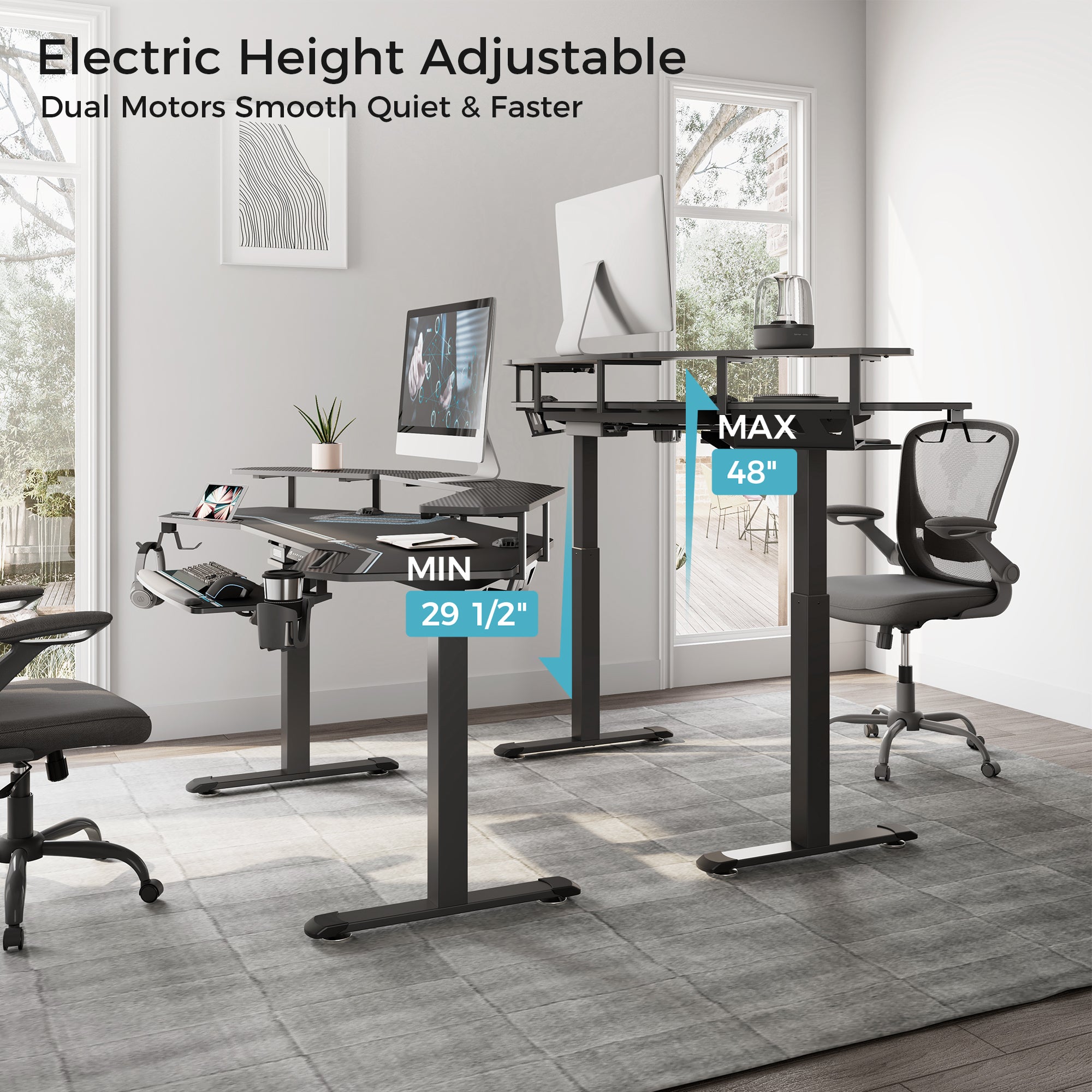 72 inch online adjustable height desk