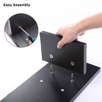 Eureka Ergonomic Carbon Fiber Dual Monitor Stand, Easy Assembly With Screwdriver, Black Carbon Fiber Base.