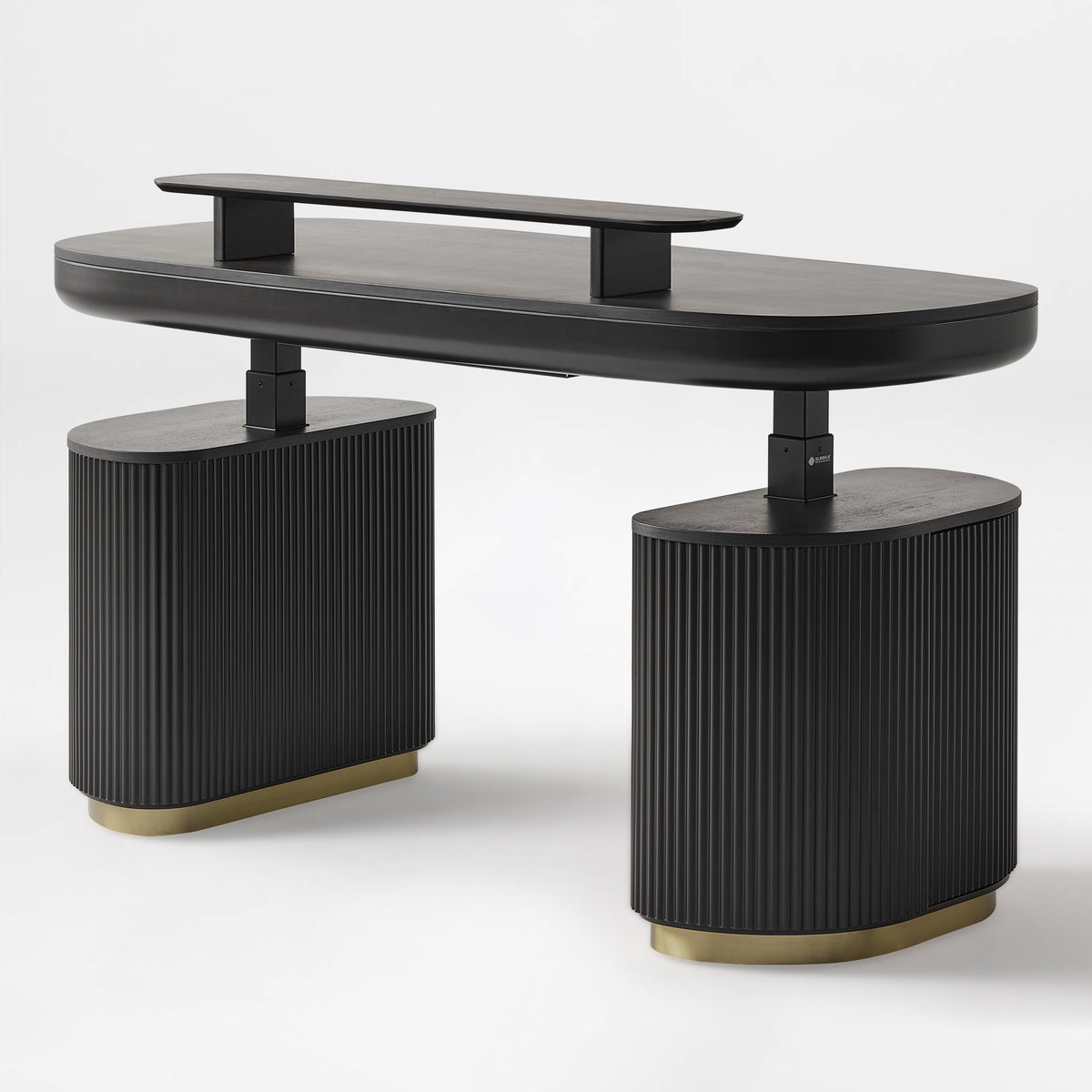 Eureka Ergonomic Opal executive fluted  standing desk Black Back view