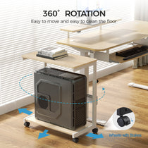 Eureka Ergonomic Mobile Cpu Cart With 360° Rotation, Easy Movement, Black Frame, With Wheels and Brakes.