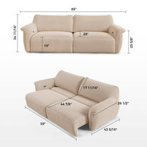 Vero Power Sleeper Sofa Light Beige With Dimensions: 85 Width, Modular Sectional Design, Breathable Fabric.