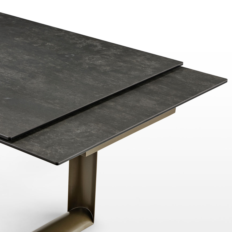 118" Black Extendable Dining Table with Sintered Stone|Eureka Ergonomic