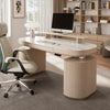 [Coming Soon] 66x29 Oval Executive Standing Desk with Storage - White