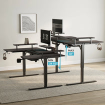 Eureka Ergonomic U-Shaped Standing Desk, Adjustable Height, Black With Accessories, Ergonomic Workspace.