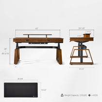Eureka Ergonomic Ark standing desk dimensions diagram