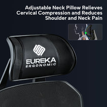 Eureka Ergonomic Typhon Chair With Adjustable Neck Pillow for Neck Pain Relief, Ergonomic Design.