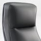 Royal II Executive Office Chair Headrest Detail, Featuring Gray Leather With Perforated Accents and Ergonomic Design.