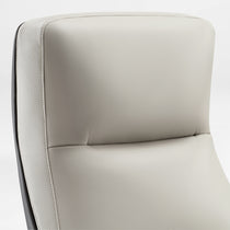 Royal II Executive Office Chair Headrest Detail, Cream Leather and Perforated Design, Ergonomic Lumbar Support.