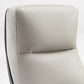 Royal II Executive Office Chair Headrest Detail, Cream Leather and Perforated Design, Ergonomic Lumbar Support.