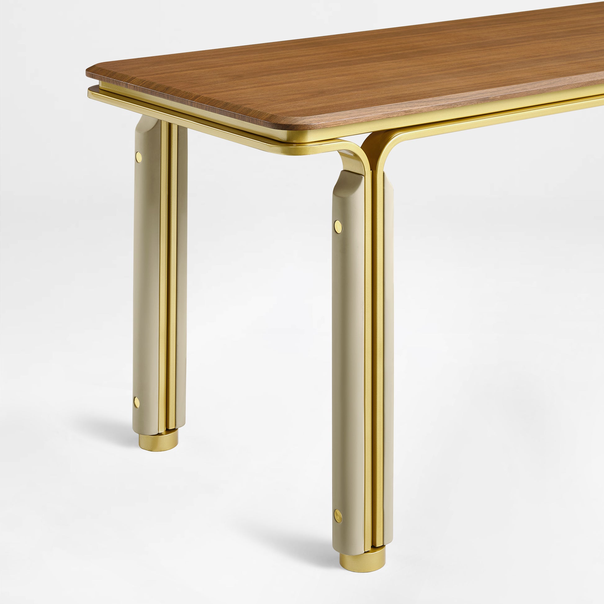 78 inch Zenith Series Office Desk with metal and Italian-style curved legs detail.